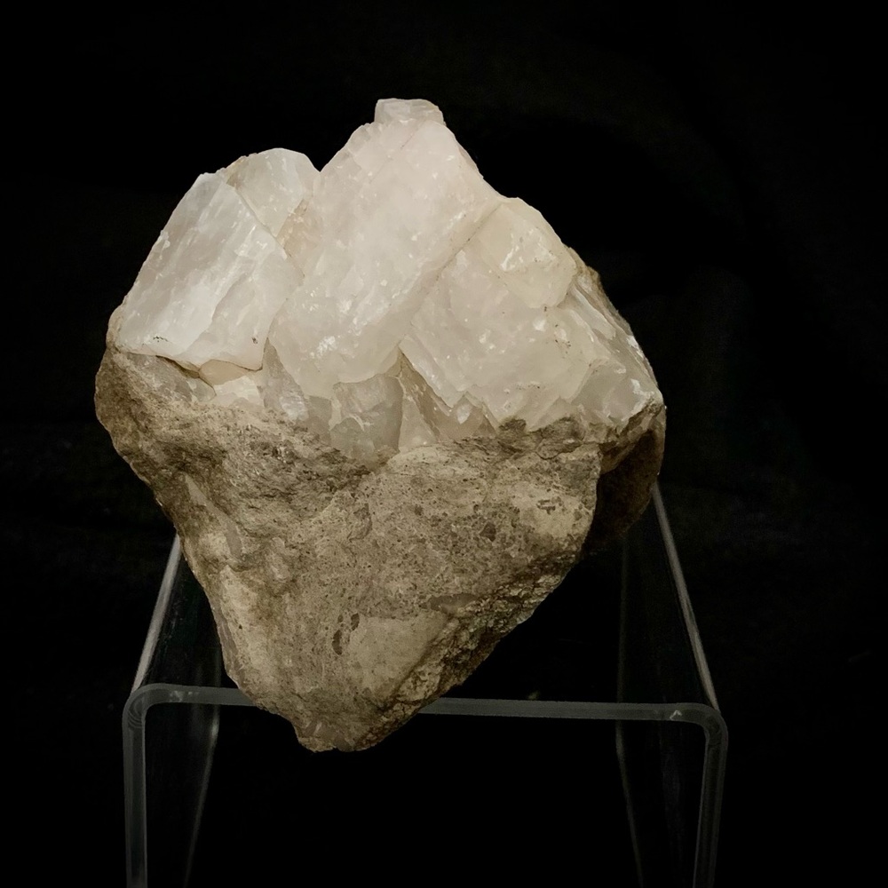 White Calcite Crystal Cluster on Matrix – 8.9 oz Natural Specimen